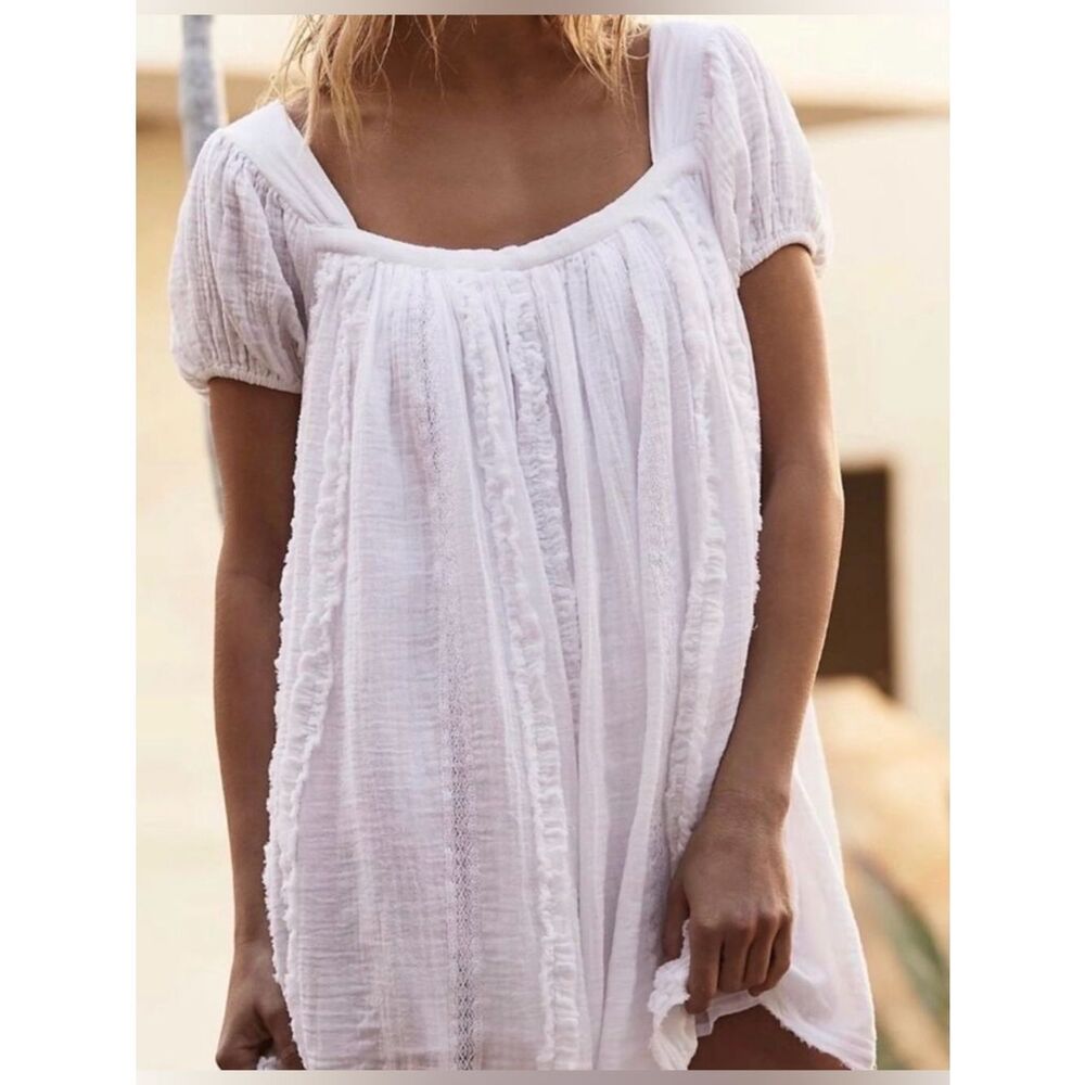 Free People White Boho Peasant Tunic - Picture 2 of 10